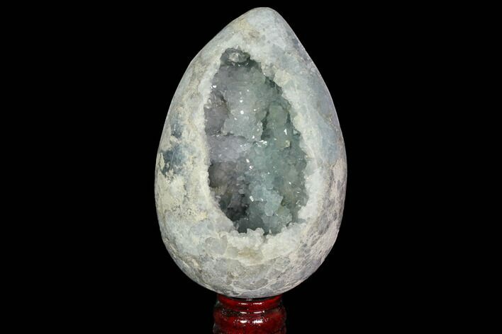 Crystal Filled Celestine (Celestite) Egg Geode - Madagascar #119365